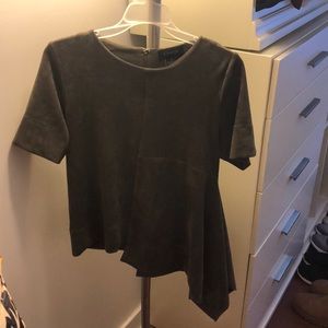 Asymmetrical suede top